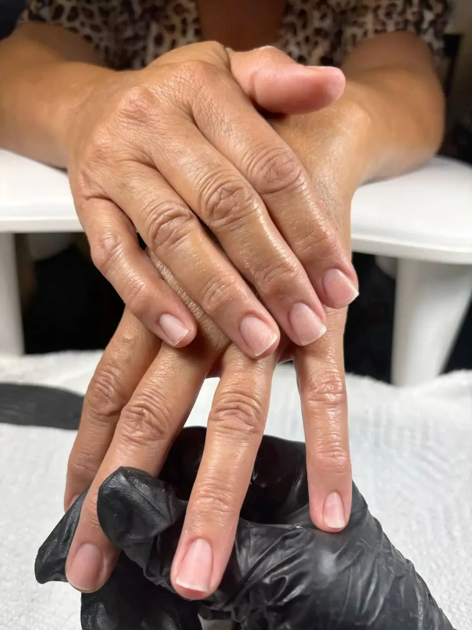 Natural oval manicure finish at NailLou Salon