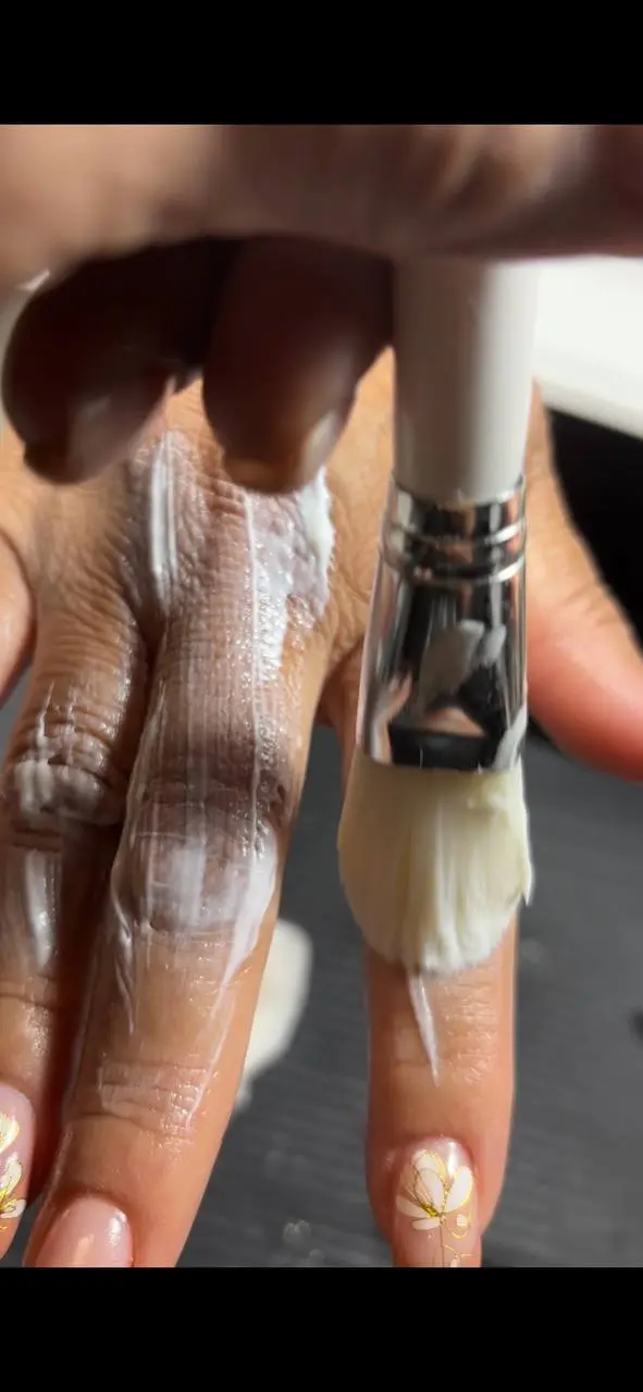 Goat milk mask brush application at NailLou Salon