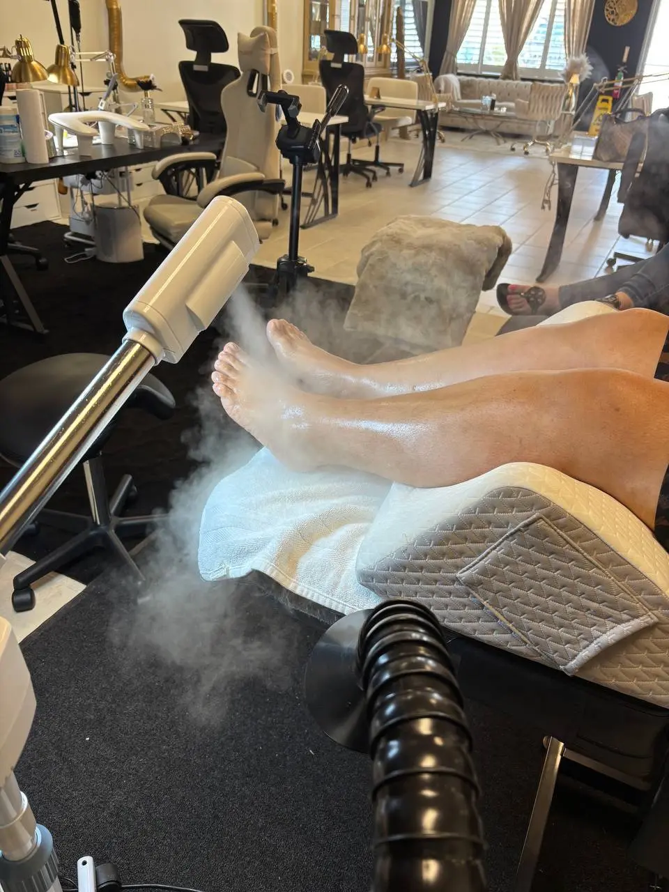 Steam pedicure treatment at NailLou Salon
